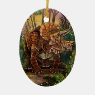 Triceratops Forest Ceramic Tree Decoration