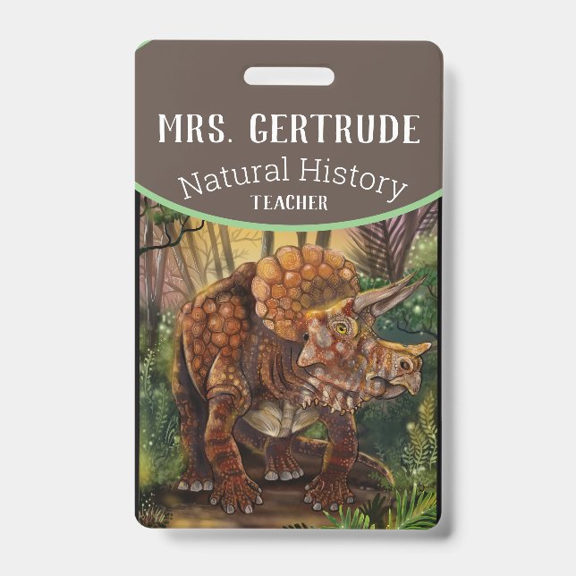 Triceratops Forest ID Badge (Front)