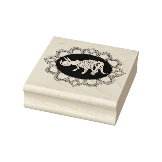 Triceratops Fossil Cameo Rubber Stamp (Stamp)