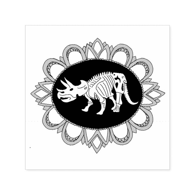 Triceratops Fossile Cameo Self-inking Stamp (Design)