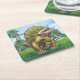 Triceratops Gifts & Accessories Square Paper Coaster