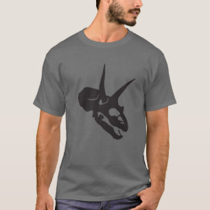 Triceratops Head Dinosaur Skeleton (Black Logo Des T-Shirt
