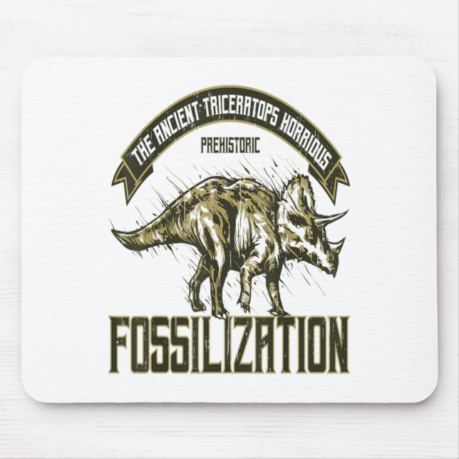 Triceratops I Dinosaur Horridus Ancient Fossils Re Mouse Pad (Front)