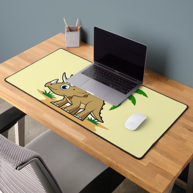 Triceratops In A Tropical Climate. Desk Mat (Office 2)