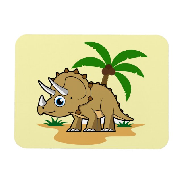 Triceratops In A Tropical Climate. Magnet (Horizontal)