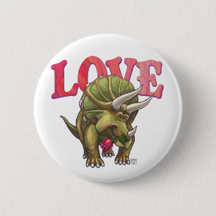 Triceratops In Love Valentine's Day 6 Cm Round Badge