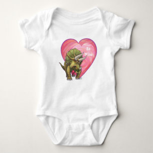 Triceratops In Love Valentine's Day Baby Bodysuit