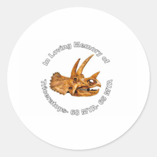 Triceratops' Memory Classic Round Sticker