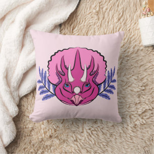 Triceratops Pretty Pink Dinosaur Cushion