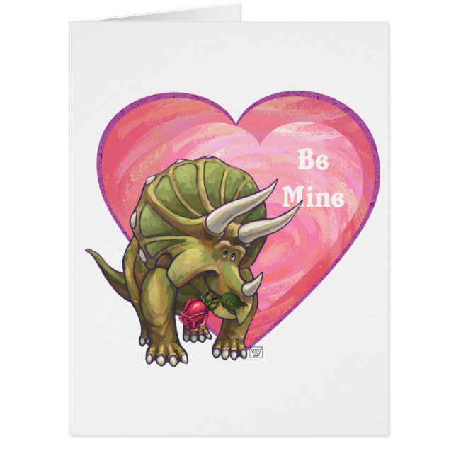 Triceratops Red Rose Heart (Front)
