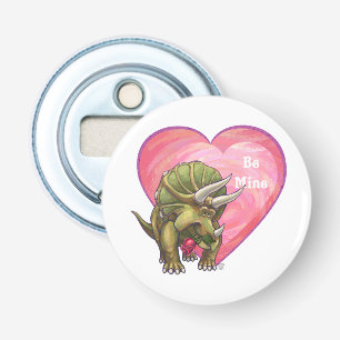 Triceratops Red Rose Heart Bottle Opener