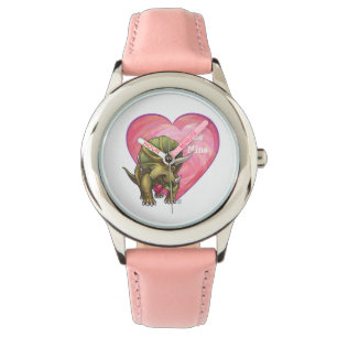 Triceratops Red Rose Heart Watch