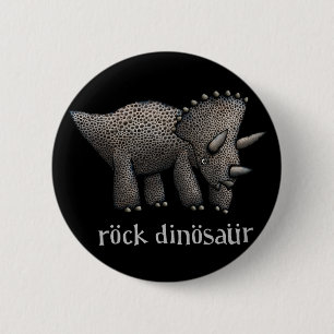 Triceratops Rock Dinosaur Badge
