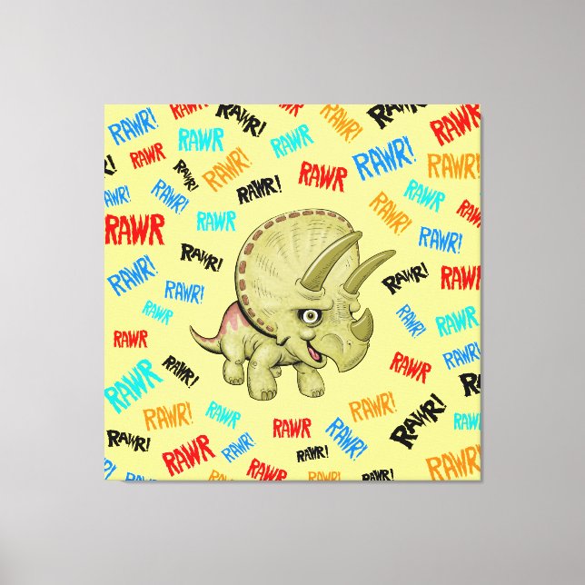Triceratops says “Rawr!” Acrylic Print (Front)