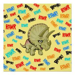 Triceratops says “Rawr!” Poster