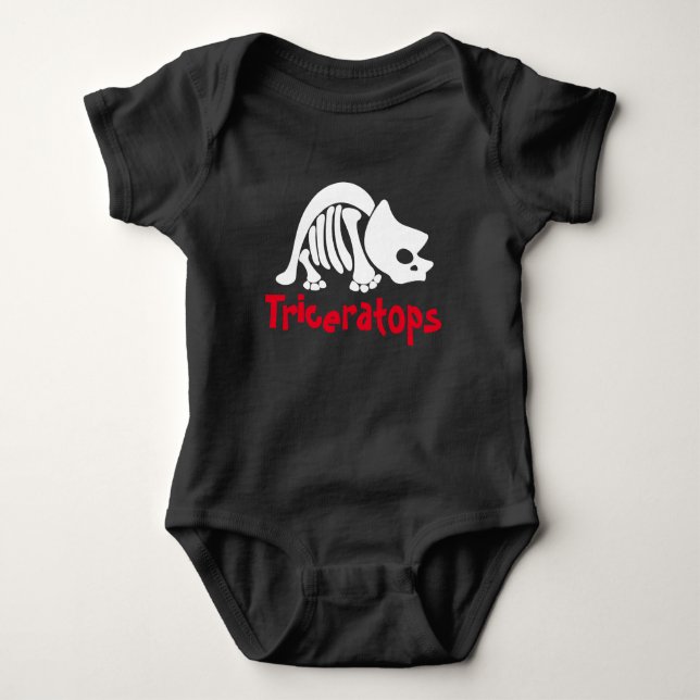 Triceratops Skeleton Baby Bodysuit (Front)