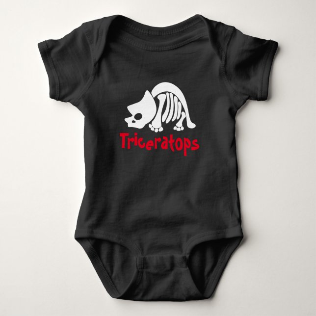 Triceratops Skeleton Baby Bodysuit (Front)