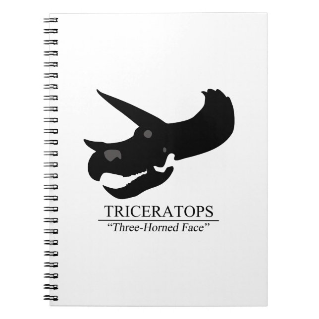 Triceratops Skull Spiral Notebook (Front)