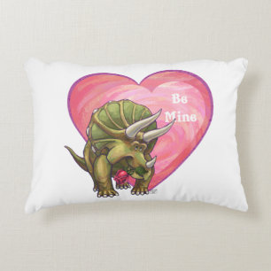 Triceratops Valentine's Day Decorative Cushion
