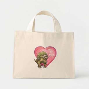 Triceratops Valentine's Day Mini Tote Bag
