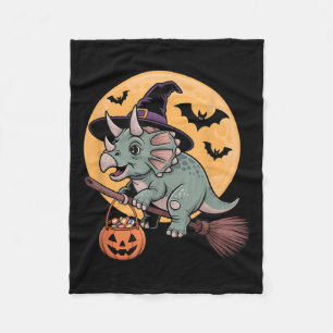 Triceratops Witch Hat Pumpkin Halloween Costume Me Fleece Blanket