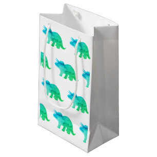 Tricertops Dinosaur Painting Pattern Neon Small Gift Bag