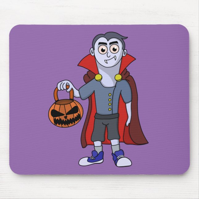Trick and Treat a Vampire on Halloween Mouse Pad (Front)