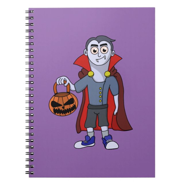 Trick and Treat a Vampire on Halloween Notebook (Front)