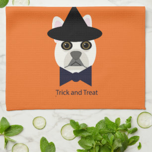 Trick and Treat Dog Tea Towel