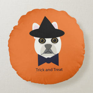 TRICK AND TREAT FRENCHIE ROUND CUSHION
