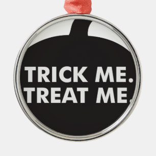 Trick Me Treat Me, Black White Metal Tree Decoration