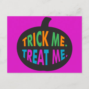 Trick Me Treat Me, Halloween Multi-Colour Postcard