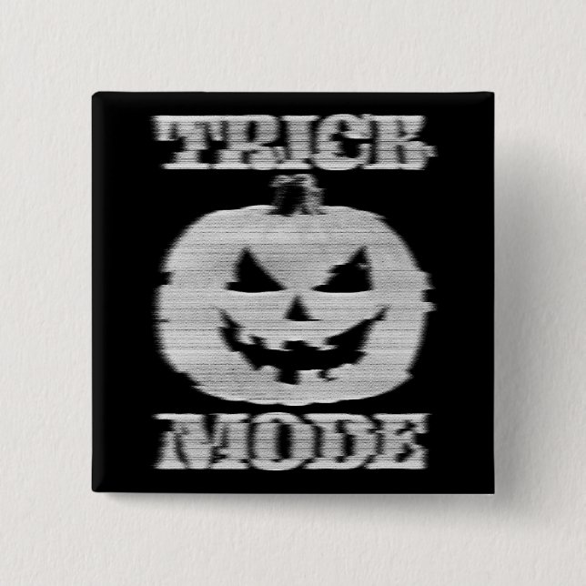 Trick Mode Glitchy Pumpkin 15 Cm Square Badge (Front)