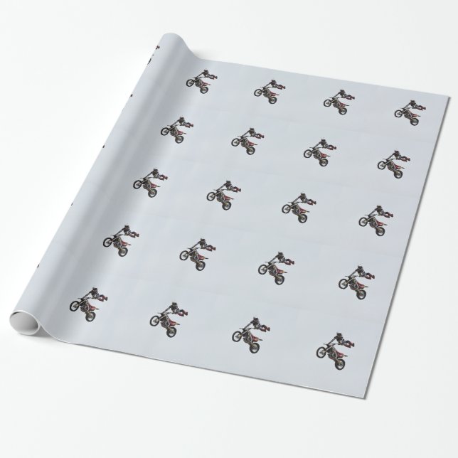 Trick Motocross Wrapping Paper (Unrolled)