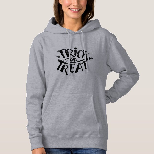Trick of Treat Fun Typeface black Hoodie (Front)