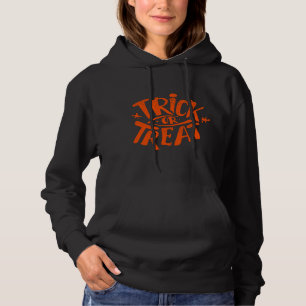 Trick of Treat Fun Typeface orange Hoodie