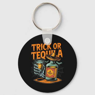 Trick or Bartender Men Women Funny Halloween Key Ring