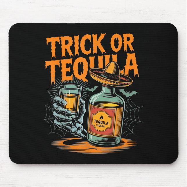 Trick or Bartender Men Women Funny Halloween Mouse Pad (Front)