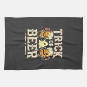 Trick or Beer Halloween Beer Design_1 Tea Towel