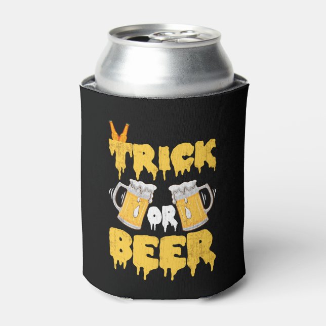 Trick or Beer Halloween Can Cooler (Can Front)
