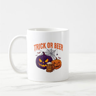 Trick Or Beer Halloween Pumpkins Mug Spider Web_1