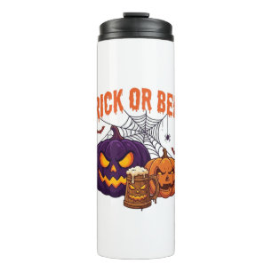 Trick Or Beer Halloween Pumpkins Mug Spider Web_1