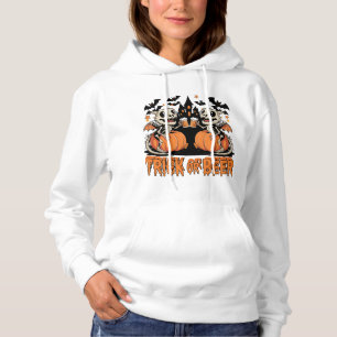 Trick or Beer Halloween Skeleton Dragons Hoodie