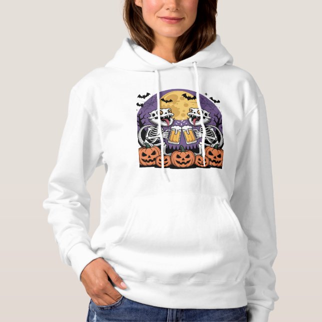Trick or Beer Skeleton Dragons Design Hoodie (Front)