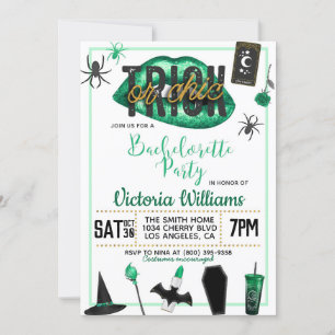 Trick or Chic Halloween Bachelorette Invitation