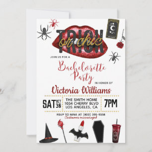 Trick or Chic Halloween Bachelorette Invitation
