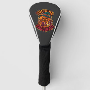 Trick Or Chocolate Halloween Pumpkin Witch Hat Can Golf Head Cover