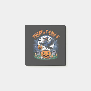Trick or F-Caw-f Funny Crow Halloween Spooky Post-it Notes