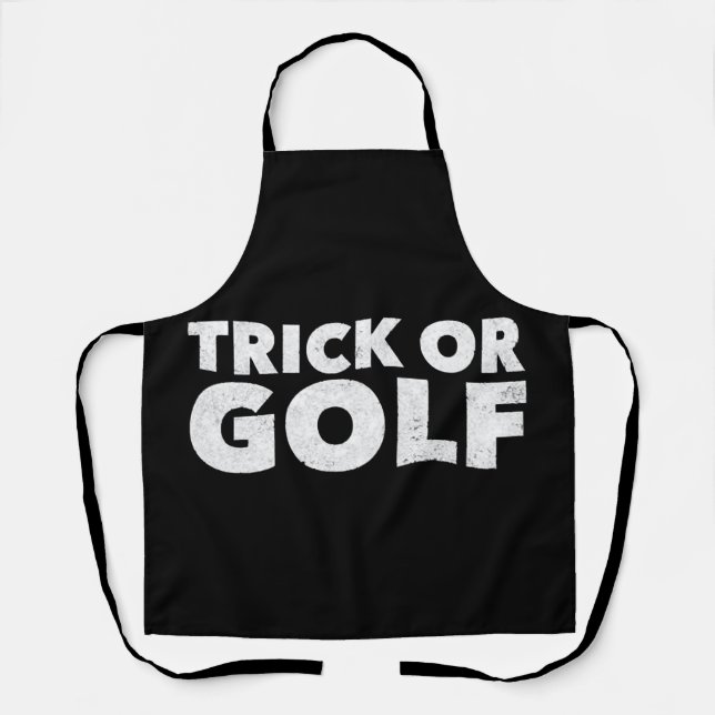 Trick Or Golf Funny Halloween Apron (Front)