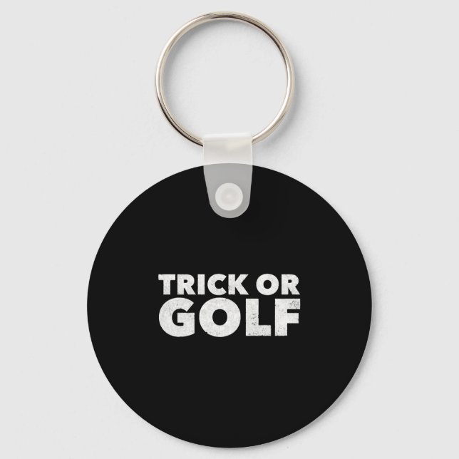Trick Or Golf Funny Halloween Key Ring (Front)